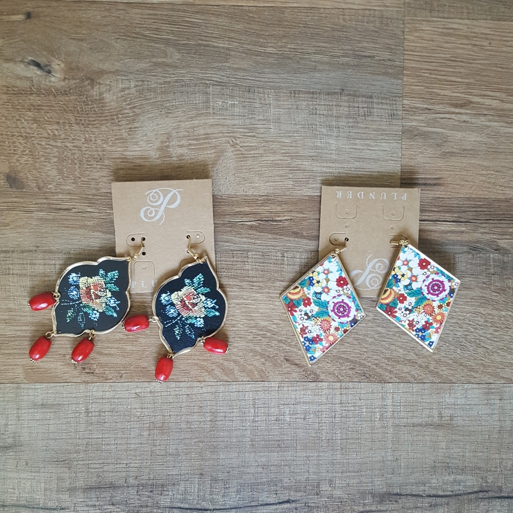 TWO PAIRS Plunder Earrings NWT